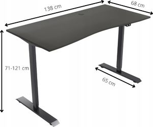 Biurko Zdesk AD-114 B/W/G Brązowe 138 cm x 68 cm 9