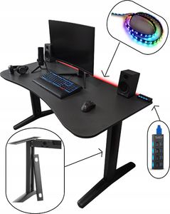 Biurko Zdesk BC-STL/B-Po/B-LH Czarne 138 cmx68 cm 2