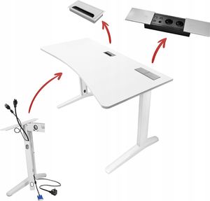 Biurko Zdesk CB-STL/W-Pp/W-GN/W Białe 138 cm x 68 cm 2