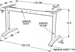 Biurko Zdesk CB-STL/W-Pp/W-GN/W Białe 138 cm x 68 cm 10