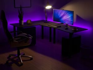 Biurko Zdesk NC-710B-Po/B Biało-Czarne 205 cm x 138 cm 2