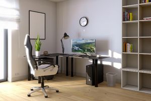 Biurko Zdesk NC-710B-Po/B Biało-Czarne 205 cm x 138 cm 4