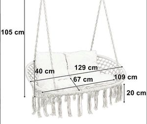 Gmm Group Fotel wiszący Bocianie gniazdo LAGOS czarny 2 osobowy universal 6