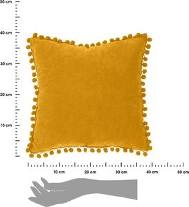Atmosphera Żółta poduszka Pompons 40x40 cm 3