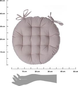 Atmosphera Beżowa okrągła poduszka na krzesło 3