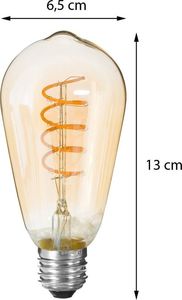 Atmosphera Bursztynowa żarówka LED Tear Twisted 2W E27 3