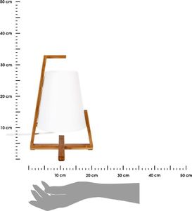 Lampa stołowa Atmosphera Brązowa bambusowa lampka nocna Gong 32 cm 3