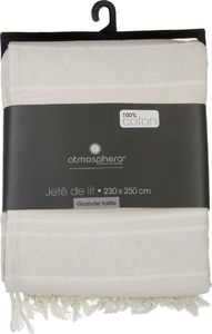 Atmosphera Kremowa narzuta na łóżko 230x250 frędzle 2