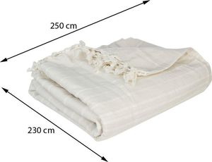 Atmosphera Kremowa narzuta na łóżko 230x250 frędzle 3