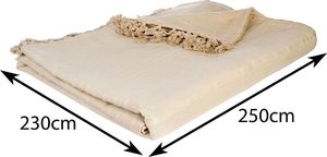Atmosphera Beżowa narzuta na łóżko 230x250 frędzle 3
