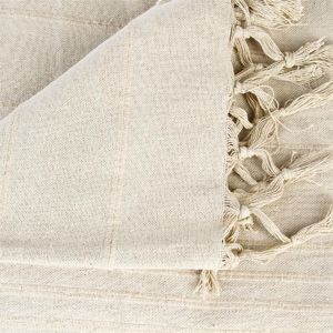 Atmosphera Beżowa narzuta na łóżko 230x250 frędzle 4