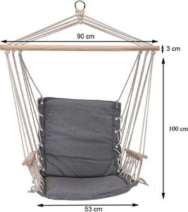 ProGarden Fotel hamakowy siedzisko szare 2