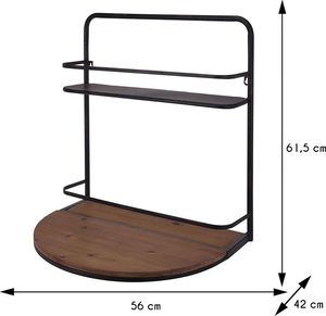 H&S Decoration Wisząca półka na butelki ze stolikiem 2