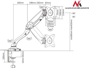 Maclean Uchwyt biurkowy na monitor 13" - 27" (MC-673) 4