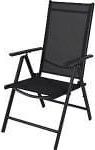 KMTP Krzesło leżak ogrodowy składany 55x85x150cm czarne 1