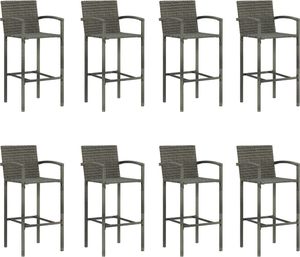 vidaXL 9-cz. zestaw mebli barowych do ogrodu, szary 6