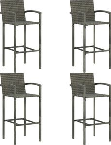 vidaXL 5-cz. zestaw mebli barowych do ogrodu, rattan PE, szary 5