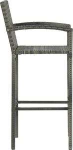 vidaXL 5-cz. zestaw mebli barowych do ogrodu, rattan PE, szary 8