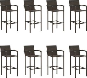vidaXL 9-cz. zestaw mebli barowych do ogrodu, brązowy 6
