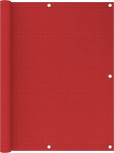 vidaXL Parawan balkonowy, czerwony, 120x500 cm, HDPE 1
