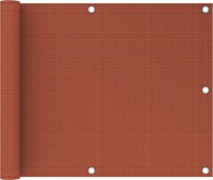 vidaXL Parawan balkonowy, terakotowy, 75x500 cm, HDPE 1