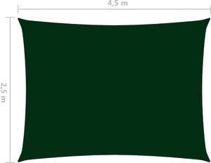 vidaXL Prostokątny żagiel ogrodowy, tkanina Oxford 2,5x4,5 m, zielony 6