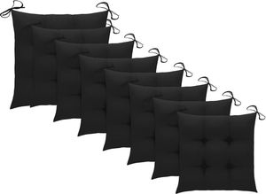 vidaXL Krzesła ogrodowe z czarnymi poduszkami, 8 szt., drewno tekowe 7