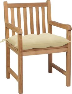 vidaXL Krzesła ogrodowe z kremowymi poduszkami, 6 szt., drewno tekowe 3