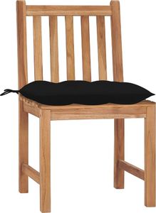 vidaXL Krzesła ogrodowe z poduszkami, 6 szt., lite drewno tekowe 3