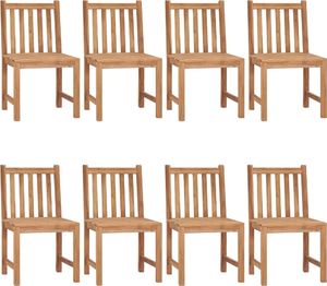 vidaXL Krzesła ogrodowe z poduszkami, 8 szt., lite drewno tekowe 2