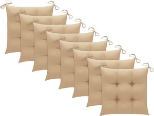 vidaXL Krzesła ogrodowe z poduszkami, 8 szt., lite drewno tekowe 6