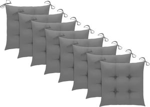 vidaXL Krzesła ogrodowe z poduszkami, 8 szt., lite drewno tekowe 6