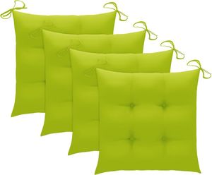 vidaXL Krzesła ogrodowe, 4 szt., z poduszkami, lite drewno tekowe 6