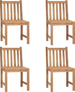 vidaXL Krzesła ogrodowe, 4 szt., z poduszkami, lite drewno tekowe 3