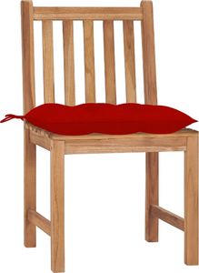 vidaXL Krzesła ogrodowe, 4 szt., z poduszkami, lite drewno tekowe 2