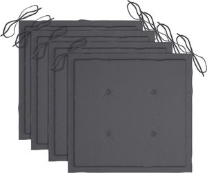 vidaXL Krzesła ogrodowe, 4 szt., z poduszkami, lite drewno tekowe 8