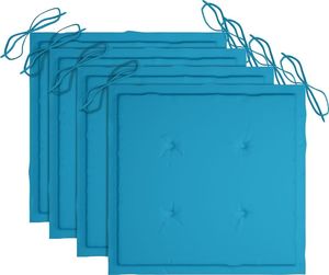 vidaXL Krzesła ogrodowe, 4 szt., z poduszkami, lite drewno tekowe 8