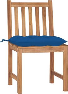 vidaXL Krzesła ogrodowe, 4 szt., z poduszkami, lite drewno tekowe 2