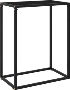 vidaXL Stolik konsolowy, czarny, 60x35x75 cm, szkło hartowane 1