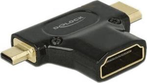 Adapter AV Delock HDMI Micro - HDMI Mini - HDMI czarny (65666) 1