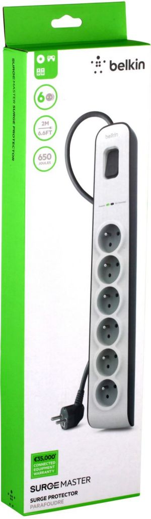 Listwa zasilająca Belkin przeciwprzepięciowa 6 gniazd 2 m biała (BSV603ca2M) 3