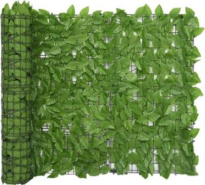 vidaXL Parawan balkonowy, zielone liście, 500x100 cm 1