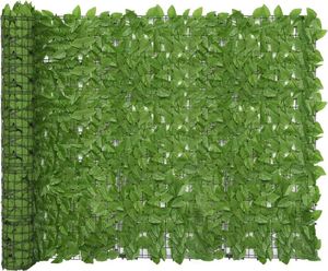 vidaXL Parawan balkonowy, zielone liście, 300x150 cm 1