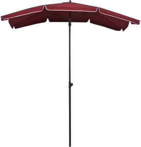 vidaXL Parasol ogrodowy na słupku, 200x130 cm, bordowy 3