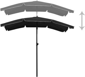 vidaXL Parasol ogrodowy na słupku, 200x130 cm, czarny 5