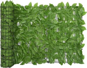 vidaXL Parawan balkonowy, zielone liście, 500x75 cm 1