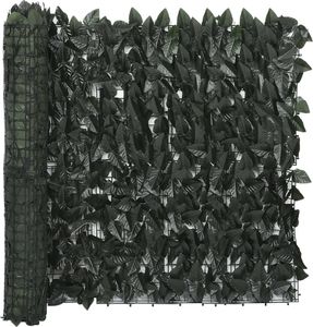 vidaXL Parawan balkonowy, ciemnozielone liście, 400x75 cm 1