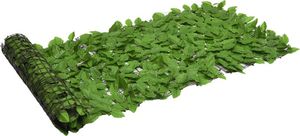 vidaXL Parawan balkonowy, zielone liście, 400x75 cm 2