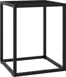 vidaXL Stolik herbaciany, szkło w kolorze czarnym, 40x40x50 cm 1