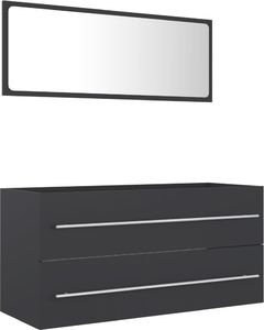 vidaXL 2-częściowy zestaw mebli łazienkowych, szary, płyta wiórowa 2